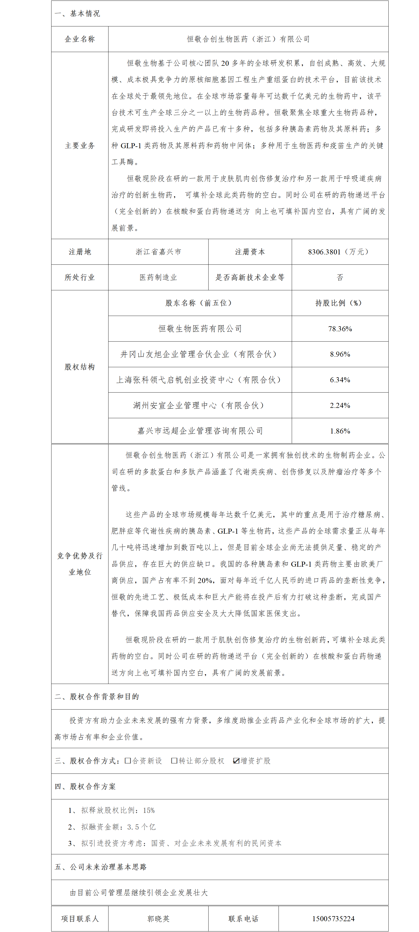 24股權(quán)合作-發(fā)改委-恒敬合創(chuàng)生物醫(yī)藥（浙江）有限公司年產(chǎn)1.25億支胰島素及胰島素類(lèi)似物注射劑、3噸胰島素原液及多肽制品、50公斤工業(yè)酶項(xiàng)目_01.png